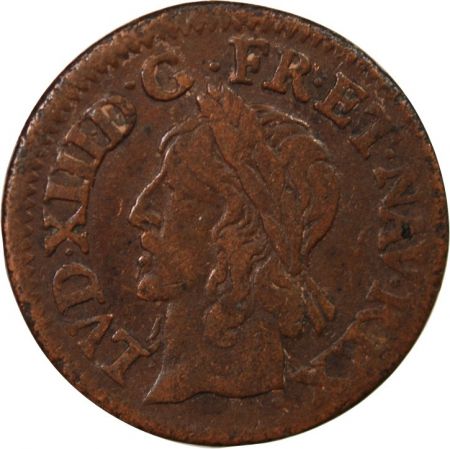 LOUIS XIII - DOUBLE TOURNOIS 1643 A CORBEIL