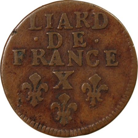 LOUIS XIV - LIARD AU BUSTE AGE 1696 X AMIENS