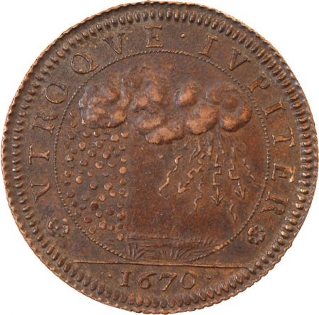 LOUIS XIV  Cour des monnaies  JETON cuivre 1670