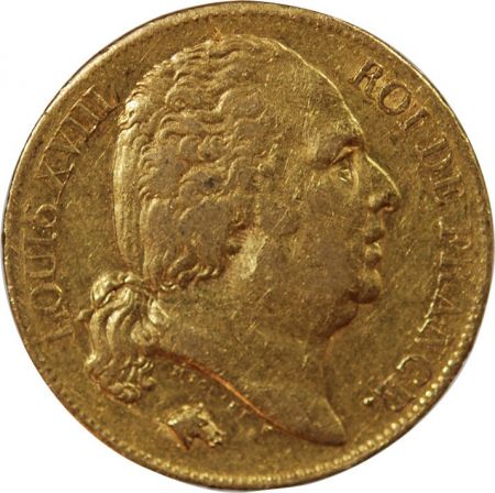LOUIS XVIII - 20 FRANCS OR 1817 W LILLE