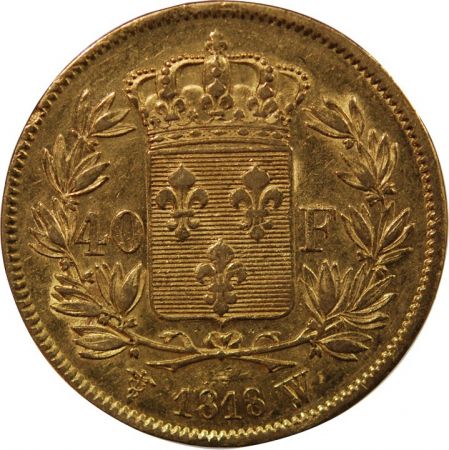 LOUIS XVIII - 40 FRANCS OR 1818 W LILLE