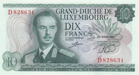 Luxembourg 10 Francs Grand Duc Jean - Pont - 20-03-1967