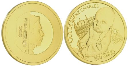 Luxembourg 100 Euros OR - Naissance du Prince Charles - 2020 - en coffret