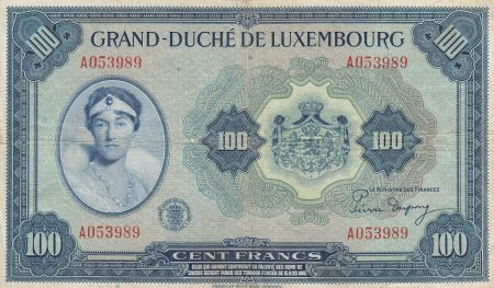 Luxembourg 100 Francs Grande Duchesse Charlotte - 1944 - Série A - TB