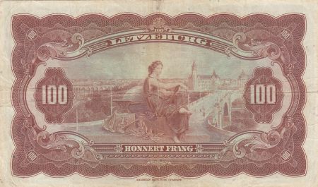 Luxembourg 100 Francs Grande Duchesse Charlotte - 1944 - Série A - TB