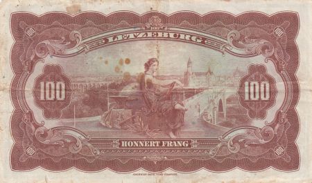 Luxembourg 100 Francs Grande Duchesse Charlotte - 1944 - Série B - TB