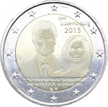 Luxembourg 2 Euro 15 ans accession au trône Grand Duc Henri - 2015