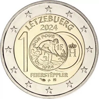Luxembourg 2 Euros Commémo 2024 - 100 ans de l\'introduction du Franc Feierstëppler