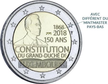 Luxembourg 2 EUROS COMMÉMO. BU COINCARD LUXEMBOURG 2018 - 150 ANS CONSTITUTION