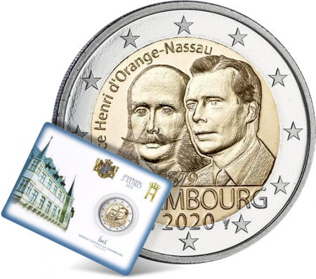 Luxembourg 2 EUROS COMMÉMO BU LUXEMBOURG 2020 COINCARD - 200 ans du Prince Henri d\'Orange-Nassau