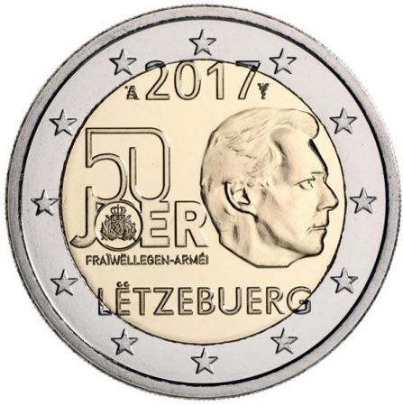 Luxembourg 2 Euros Commémo. LUXEMBOURG 2017 - 50 ans Service Militaire