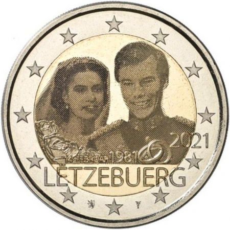 Luxembourg 2 EUROS COMMÉMO LUXEMBOURG 2021 - 40 ans de Mariage du Grand-Duc Henri Version hologramme