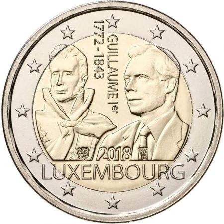 Luxembourg 2 EUROS COMMÉMO UNC LUXEMBOURG 2018 - 175 ANS Mort Guillaume Ie