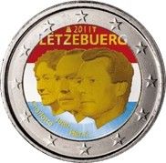 Luxembourg 2 Euros Jean du Luxembourg, colorisée