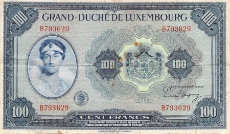 Luxembourg LUXEMBOURG  GRANDE-DUCHESSE CHARLOTTE - 100 FRANCS 1944