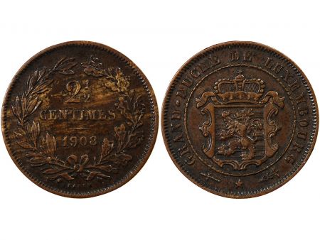 Luxembourg LUXEMBOURG  GUILLAUME III - 2 1/2 CENTIMES 1908