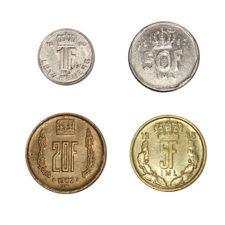 Luxembourg Série 4 pièces 1 à 50 Francs LUXEMBOURG (avant l\'euro)