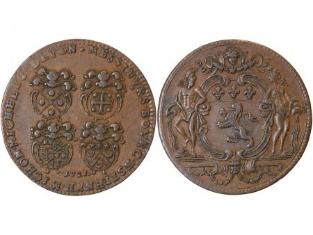 LYON  CONSULAT DE LYON  Les 4 Echevins - JETON Bronze 1721