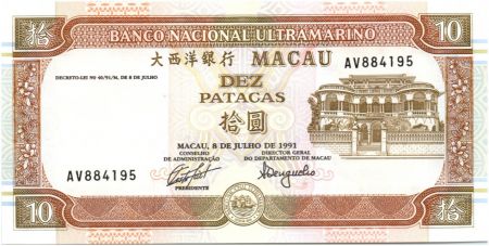 Macao 10 Patacas Immeubles - 1991