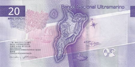 Macao 20 Patacas - Banque Centrale - Carte - BNU - 2020 - Série AS