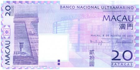 Macao 20 Patacas Aéroport Macau - Banque 2010