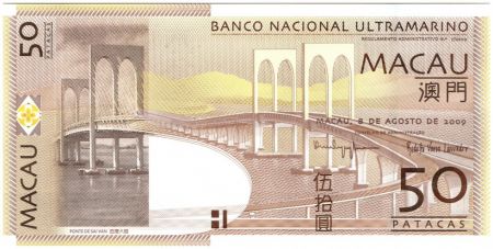 Macao 50 Patacas Pont de Sai Van - Imm. Banque