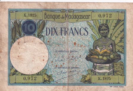 Madagascar 10 Francs - Type 1926  - ND(1948-57) - Série K.1825 - TB - P.36