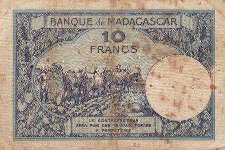 Madagascar 10 Francs Jeune fille - ND1927-37 Série H.467