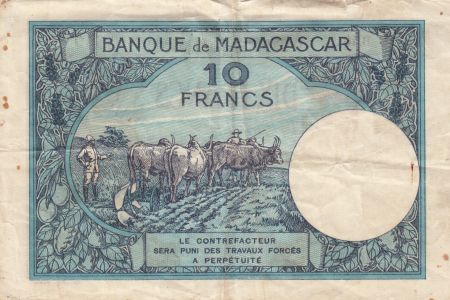 Madagascar 10 Francs Type 1926  - ND(1948-57) - Série B.1649 - TTB+