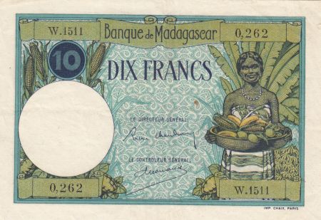 Madagascar 10 Francs Type 1926  - ND(1948-57) - Série W.1511 - TTB+