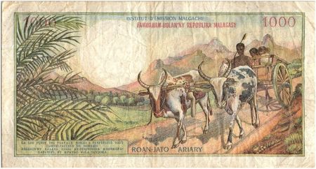 Madagascar 1000 Francs Couple Malgache - 1966