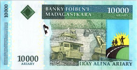 Madagascar 10000 Ariary - Palais - Exploitation minière - 2003