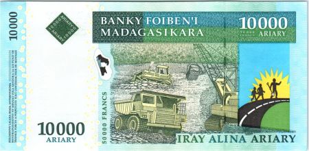 Madagascar 10000 Ariary - Palais - Exploitation minière - 2006