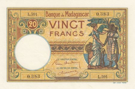 Madagascar 20 Francs France, femme malgache - ND (1937-47) - Série L.591