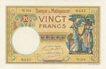 Madagascar 20 Francs France, femme malgache - ND (1937-47) - Série W.314
