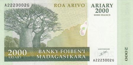 Madagascar 2000 Ariary - Baobabs - Paysage - Signature 6 - 2006