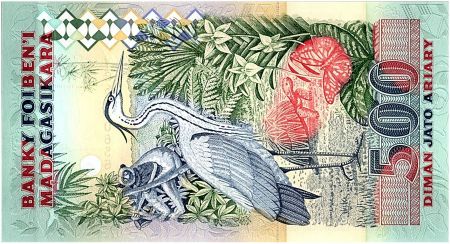 Madagascar 2500 Francs - Femme agée - Animaux - 1993