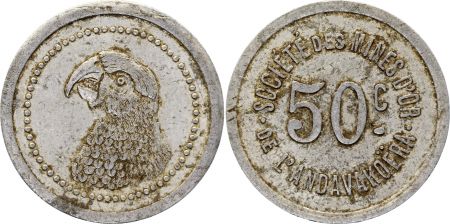 Madagascar 50 Centimes Perroquet - Mines d\'Or d\'Andavakoera - 1920