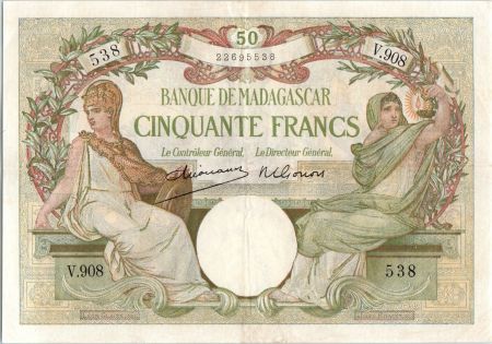 Madagascar 50 Francs Minerve - Allégorie de la Science - 1937