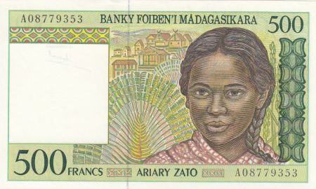 Madagascar 500 Francs - jeune fille -  ND1994