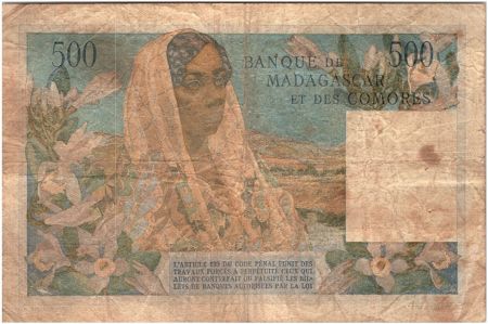 Madagascar 500 Francs Homme et fruits - 1951