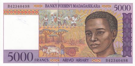 Madagascar 5000 Francs jeune garçon - ND (1995) - Neuf - P.78b