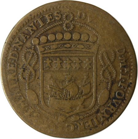MAIRE DE NANTES - JEAN FOURNIER  SIEUR DE LA PINSONNIERE JETON CUIVRE 1655