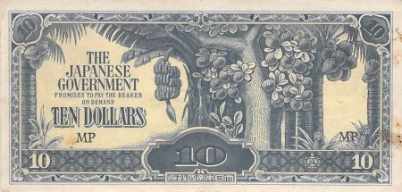 Malaisie MALAISIE  OCCIDENTALE  OCCUPATION JAPONAISE - 10 DOLLARS 1942 / 1944 - TTB