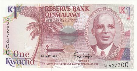 Malawi 1 Kwacha 1992 - Hastings Kamuzu Banda
