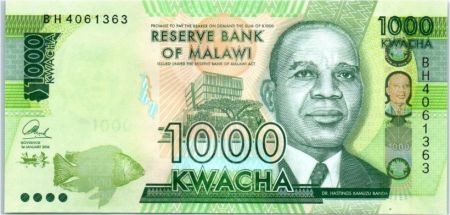 Malawi 1000 Kwacha, Hastings Kamuzu Banda - 2016
