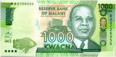 Malawi 1000 Kwacha Hastings Kamuzu Banda - Mais 2014