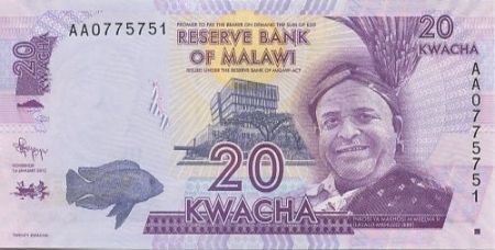 Malawi 20 Kwacha Inkosi Ya Makhosi M Mbelwa II 2012