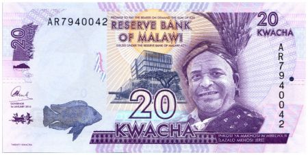 Malawi 20 Kwacha Inkosi Ya Makhosi M Mbelwa II