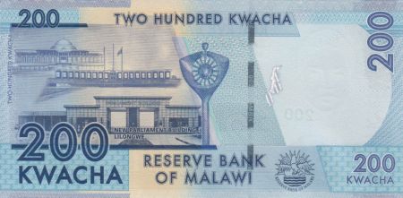 Malawi 200 Kwacha- 2016 - Rose Lomathinda Chibambo